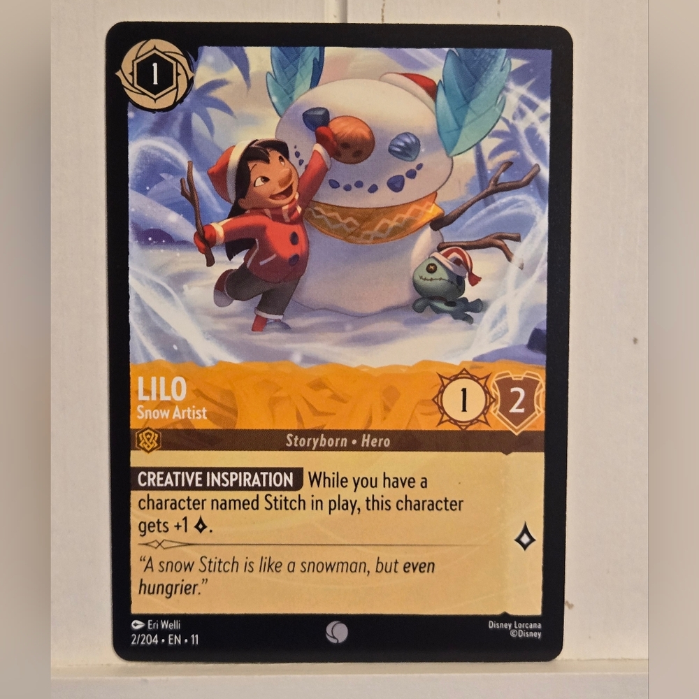 Lilo Snow Artist 2/204 Disney Lorcana Chapter 11 Winterspell TCG Card